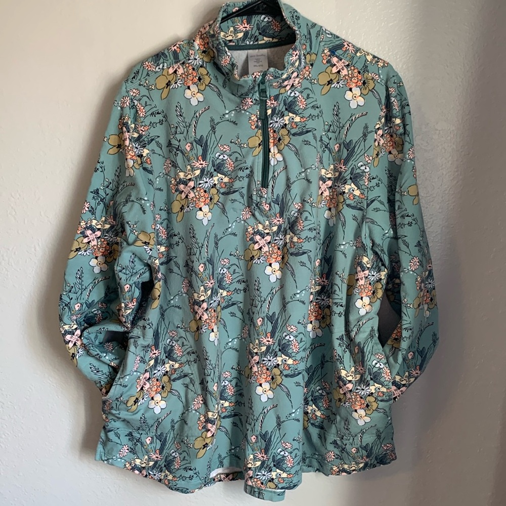 Vera Bradley Floral 3/4 Zip Pull Over 3x